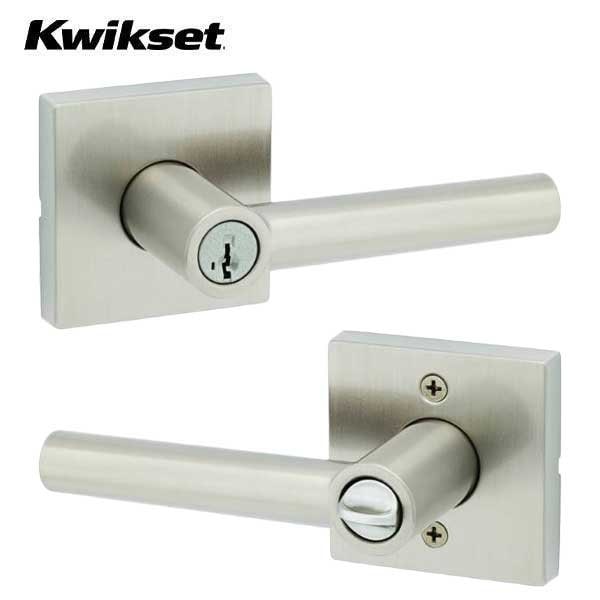 Milan entry Lever with Square Rose / Satin Nickel